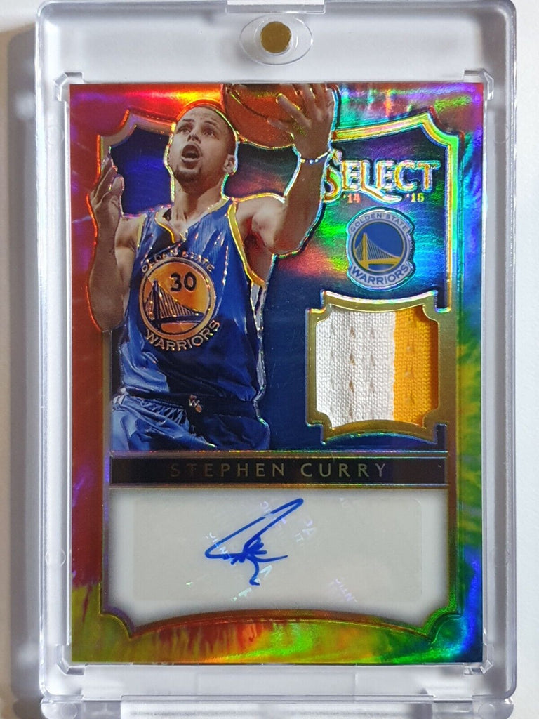 2014 Select Stephen Curry #PATCH AUTO TIE DYE /25 Game Worn