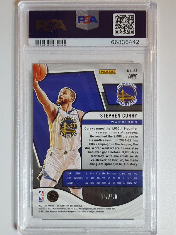 2021 Panini Revolution Stephen Curry #86 CUBIC /50 - PSA 9 (POP 4)