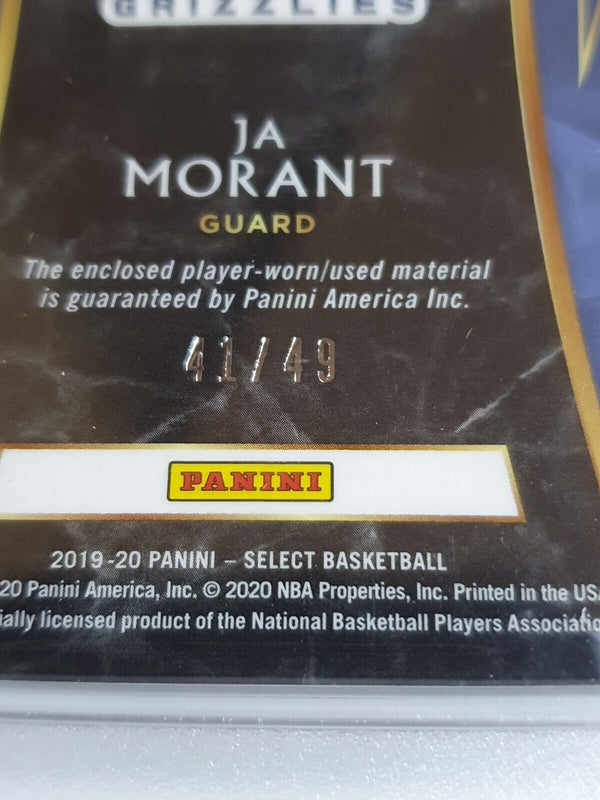 2019 Select Ja Morant Rookie #PATCH COPPER /49 Worn Jersey - PSA 9 (POP 6)