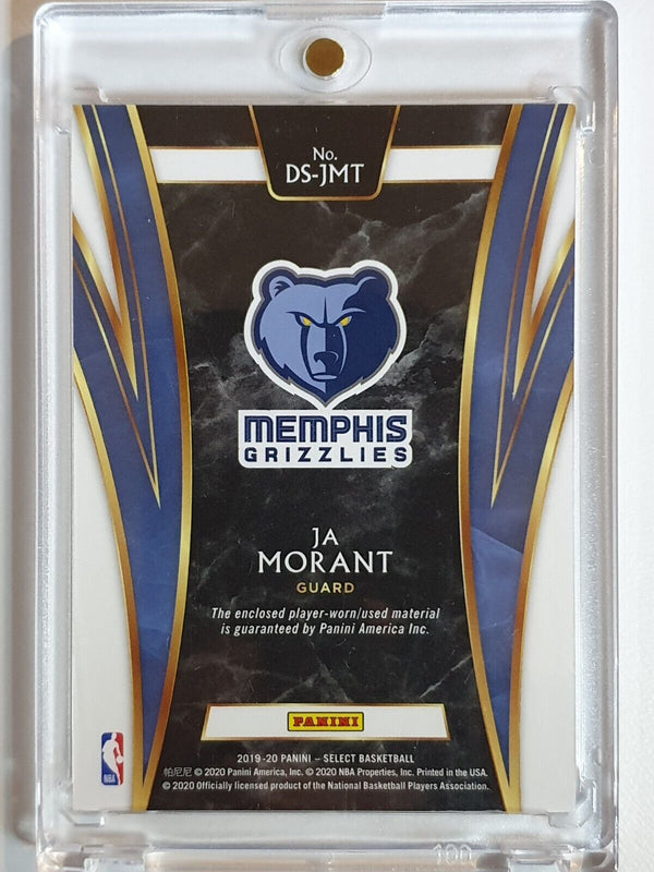 2019 Panini Select Ja Morant Rookie #PATCH Game Worn Jersey RC - Rare