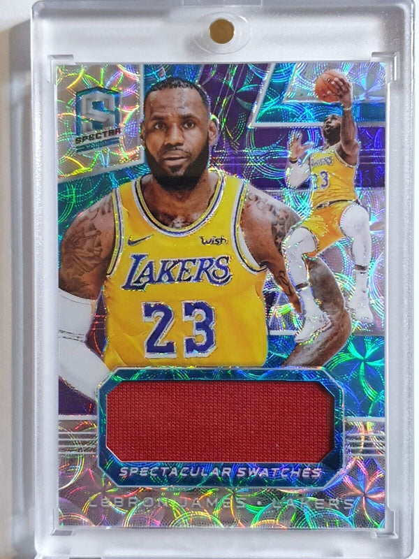 2018 Spectra LeBron James #PATCH NEON BLUE /49 Game Worn Jersey - Rare