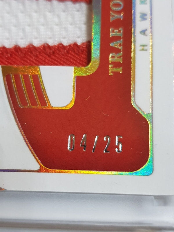 2021 National Treasures Trae Young #PATCH GOLD /25 Game Worn Jersey - Rare