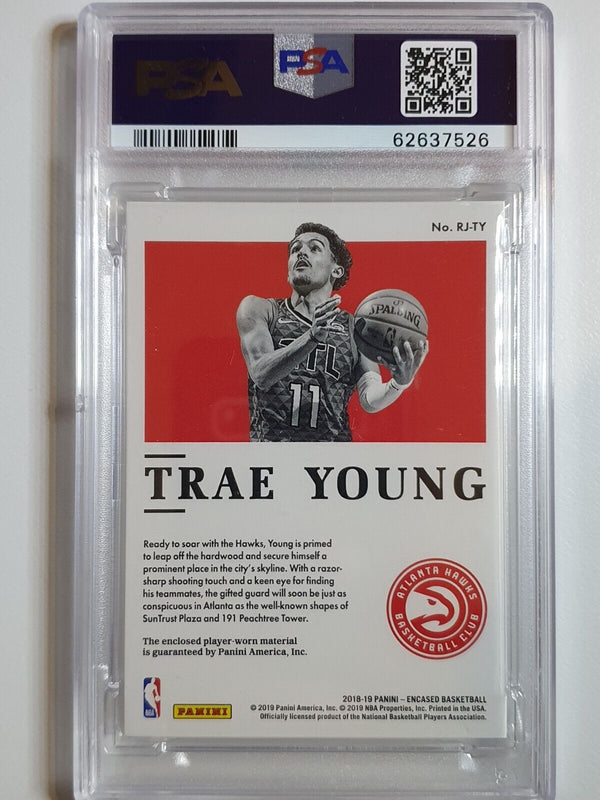 2018 Encased Trae Young Rookie #PATCH /99 Game Worn Jersey - PSA 9 (POP 3)