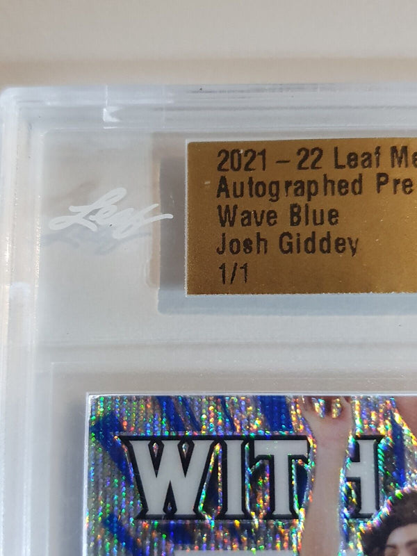 2021 Leaf Metal Josh Giddey AUTO Rookie BLUE WAVE 1/1 One of One - Factory Case