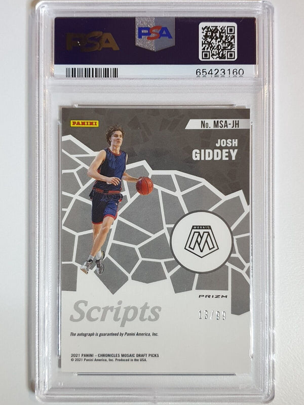 2021 Chronicles DP Josh Giddey Rookie AUTO /99 Mosaic Scripts - PSA 9 (POP 5)