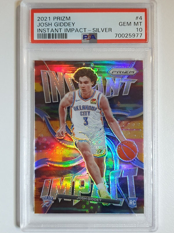 2021 Panini Prizm Josh Giddey Rookie #4 SILVER Holo RC - PSA 10 (LOW POP)