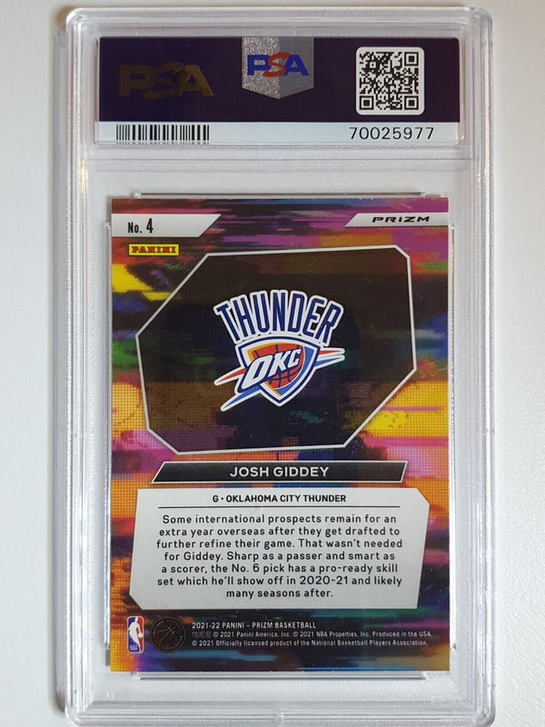 2021 Panini Prizm Josh Giddey Rookie #4 SILVER Holo RC - PSA 10 (LOW POP)