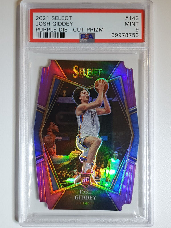 2021 Select Josh Giddey Rookie #143 Die Cut PURPLE /99 Holo - PSA 9 (POP 4)