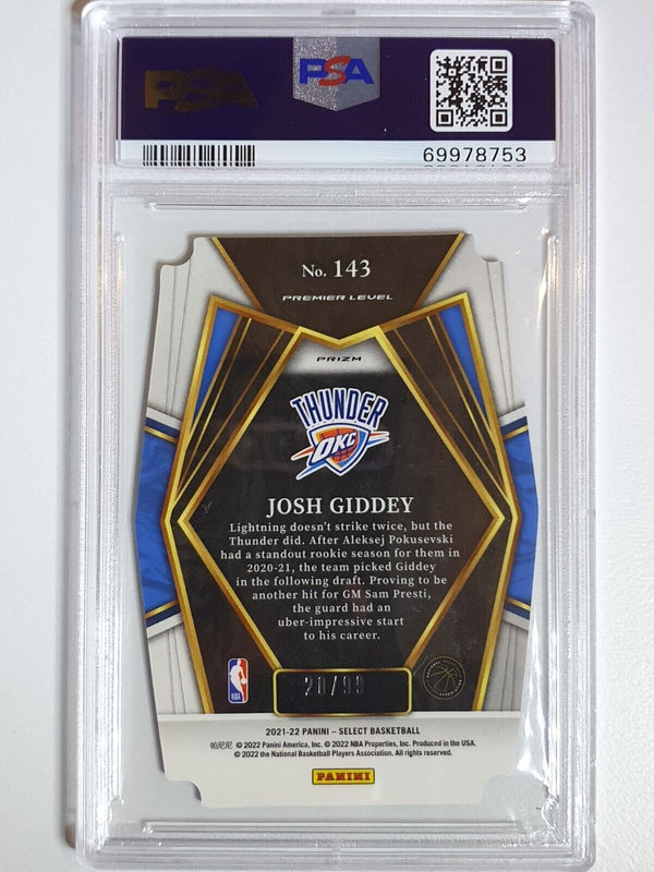 2021 Select Josh Giddey Rookie #143 Die Cut PURPLE /99 Holo - PSA 9 (POP 4)