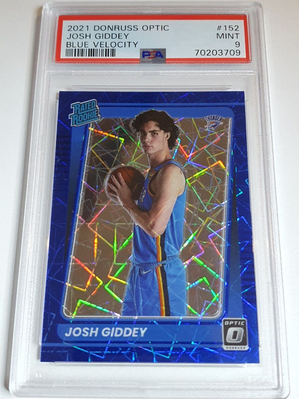 2021 Donruss Optic Josh Giddey Rookie #152 BLUE VELOCITY Holo RC - PSA 9