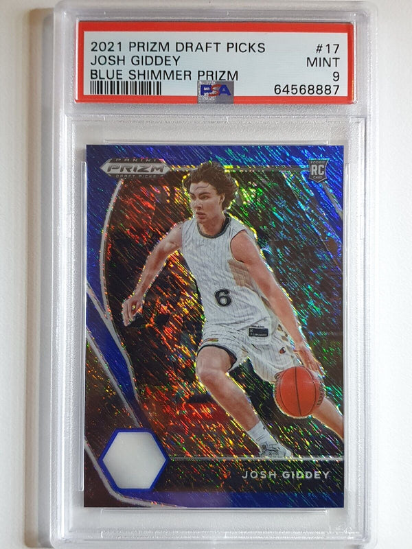 2021 Prizm Josh Giddey Rookie #17 BLUE SHIMMER /13 Draft Picks - PSA 9 (POP 2)