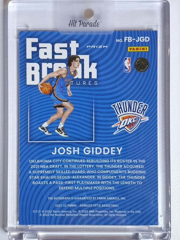 2021 Donruss Optic Josh Giddey Rookie AUTO FAST BREAK - Ready to Grade