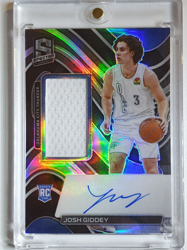 2021 Panini Spectra Josh Giddey Rookie Patch Auto (RPA) SILVER /149 HOLO - Rare