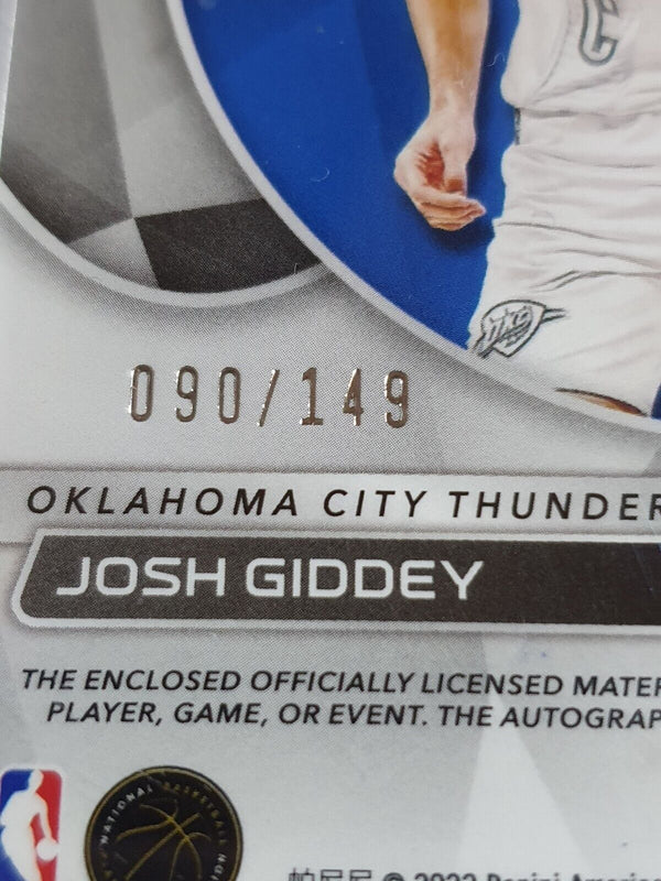 2021 Panini Spectra Josh Giddey Rookie Patch Auto (RPA) SILVER /149 HOLO - Rare