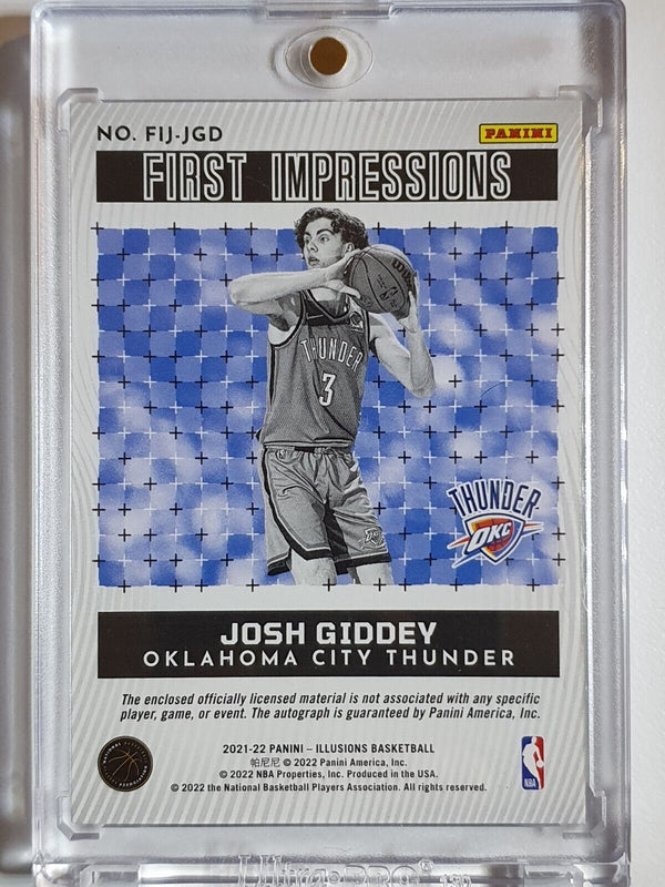 2021 Illusions Josh Giddey Rookie Patch Auto (RPA) HOLO First Impressions - Rare