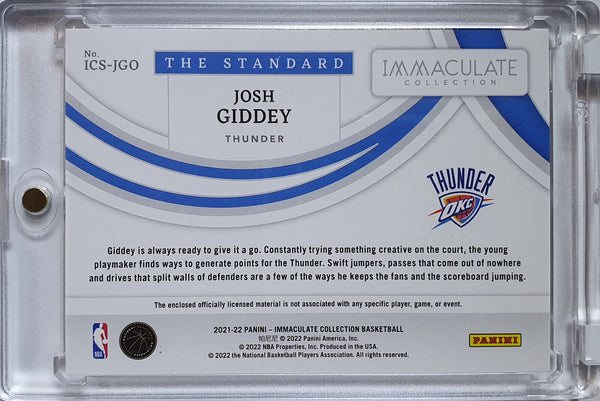 2021 Panini Immaculate Josh Giddey Rookie #PATCH Jumbo Jersey /99 - Rare