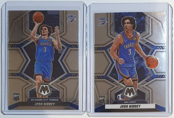 2021 Panini Mosaic Josh Giddey Rookie Lot of 2 RCs #210 #265 - Ready to Grade