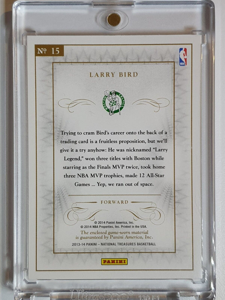 2010 National Treasures Larry Bird #PATCH GOLD /10 Game Worn Jersey