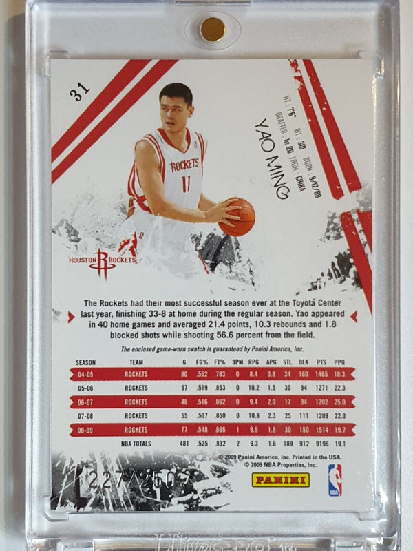 2009 Panini Rookies & Stars Yao Ming #PATCH /250 Game Worn Jersey - Rare