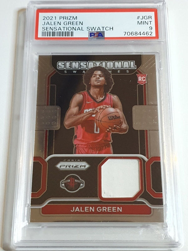 2021 Prizm Jalen Green Rookie #PATCH Sensational Swatches - PSA 9 (POP 2)