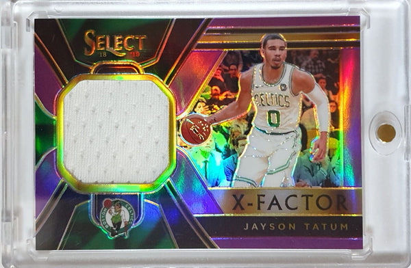 2018 Panini Select Jayson Tatum #PATCH PURPLE Prizm /99 Game Worn Jersey - Rare