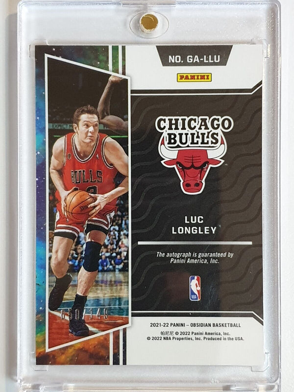 2021 Panini Obsidian Luc Longley AUTO Galaxy /149 Holo Autographs - Rare