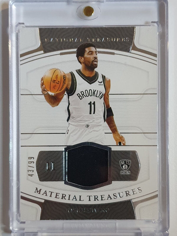 2021 Panini National Treasures Kyrie Irving #PATCH /99 Game Worn Jersey - Rare