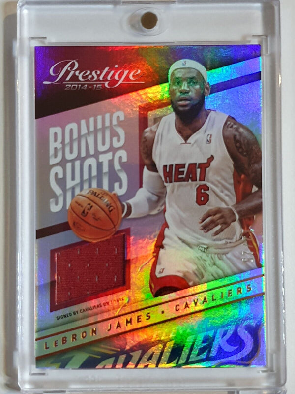 2015 Prestige LeBron James #PATCH PURPLE HOLO /25 Game Worn Jersey - Rare