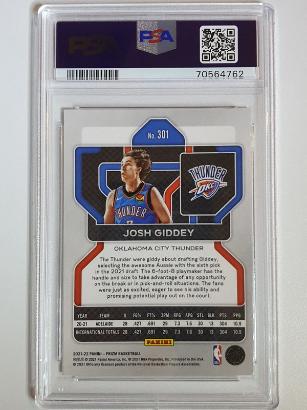 2021 Panini Prizm Josh Giddey Rookie #301 RC - PSA 10 (LOW POP)