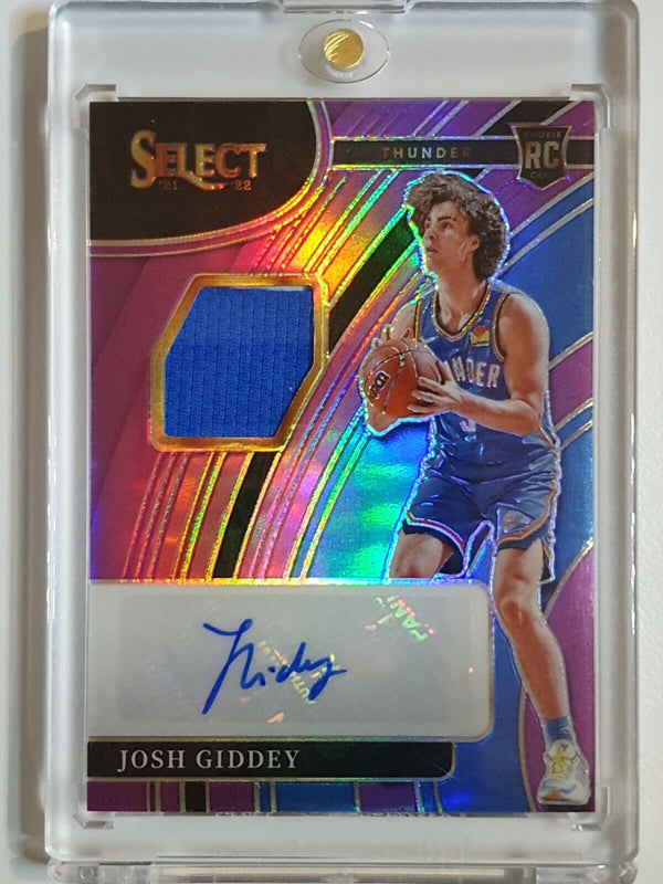 2021 Select Josh Giddey Rookie Patch Auto PURPLE /99 Prizm RPA - Rare