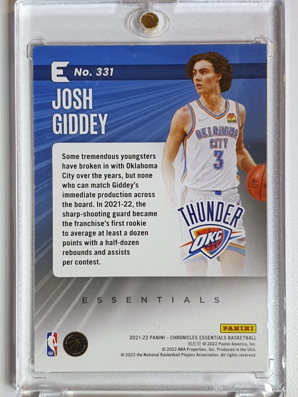 2021 Chronicles Essentials Josh Giddey Rookie #331 GREEN IC Prizm RC - Rare