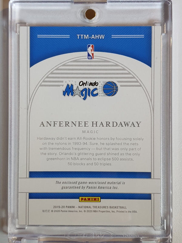 2019 National Treasures Anfernee Hardaway #PATCH /99 Game Worn 2 Color Jersey