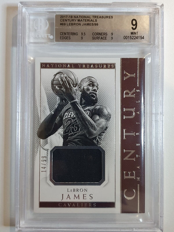 2017 National Treasures LeBron James #PATCH /99 Game Worn Jersey - BGS 9 (POP 4)
