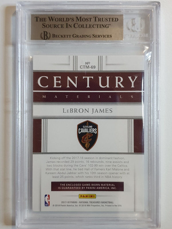 2017 National Treasures LeBron James #PATCH /99 Game Worn Jersey - BGS 9 (POP 4)
