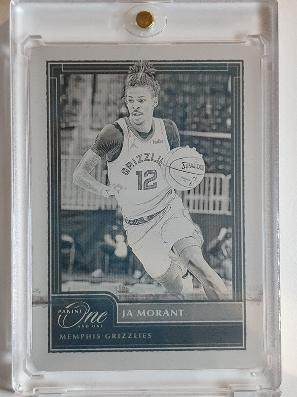 2020 Panini One and One Ja Morant PRINTING PLATE 1/1 Black (True 1 of 1)