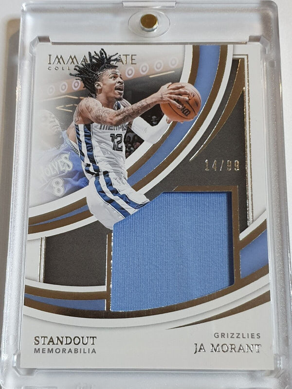 2021 Immaculate Collection Ja Morant #PATCH /99 Game Worn Jersey - Rare