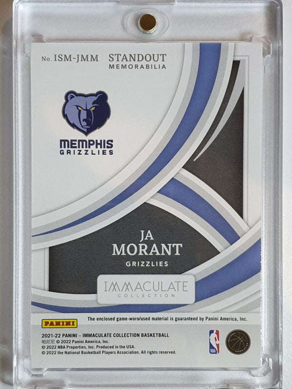 2021 Immaculate Collection Ja Morant #PATCH /99 Game Worn Jersey - Rare