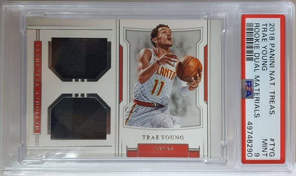 2018 National Treasures Trae Young Rookie PATCH /99 Dual Jerseys - PSA 9 (POP 6)