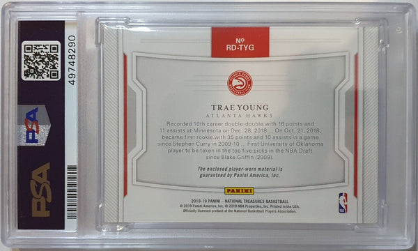 2018 National Treasures Trae Young Rookie PATCH /99 Dual Jerseys - PSA 9 (POP 6)