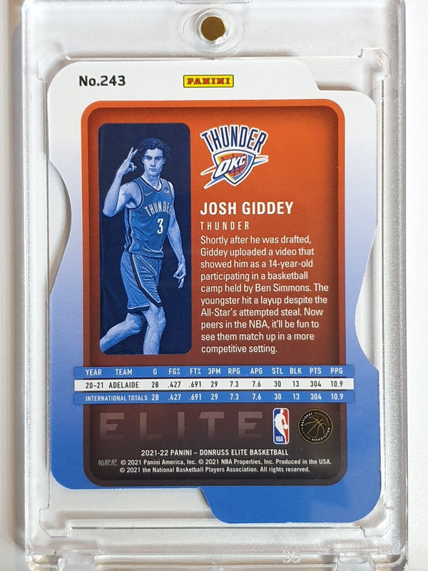 2021 Donruss Elite Josh Giddey Rookie #243 RED DIE CUT /97 - Ready to Grade