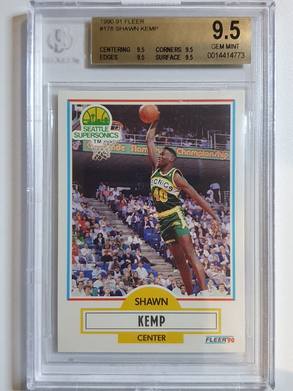 1990 Fleer Shawn Kemp Rookie #178 RC - BGS 9.5 (Low POP)