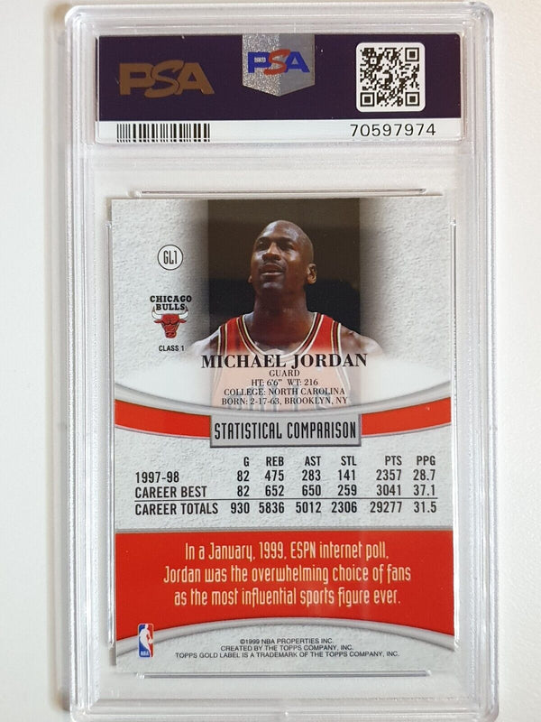 1998-99 Topps Gold Label Michael Jordan #GL1 HOLO FOIL - PSA 9 (LOW POP)