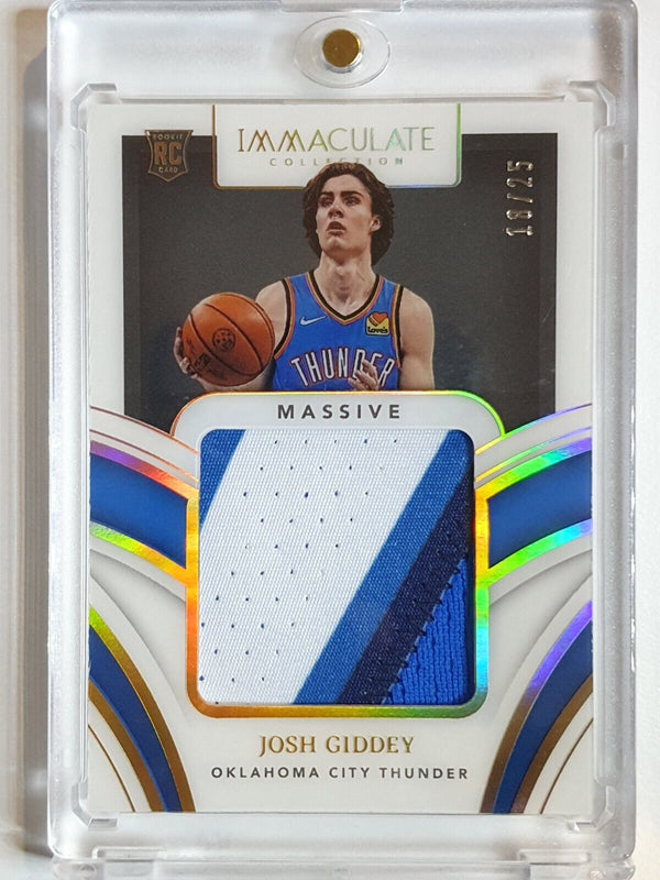 2021 Immaculate Josh Giddey Rookie #PATCH /25 Jumbo 3 Color Jersey - Rare