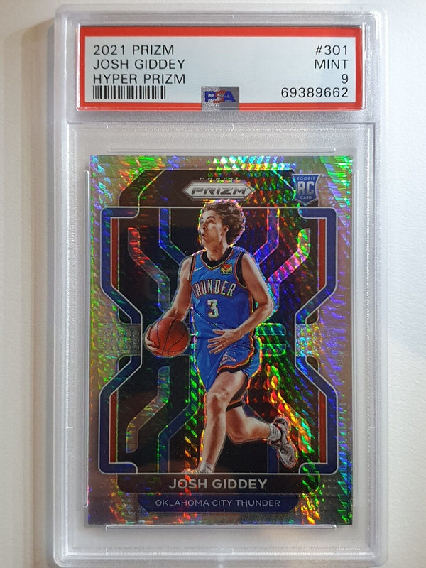 2021 Panini Prizm Josh Giddey Rookie #301 HYPER Prizm - PSA 9 (POP 19)