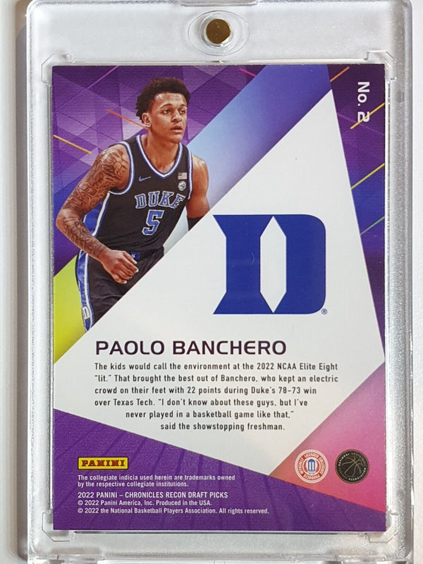 2022 Panini Chronicles DP Paolo Banchero Rookie #2 Recon - Ready to Grade