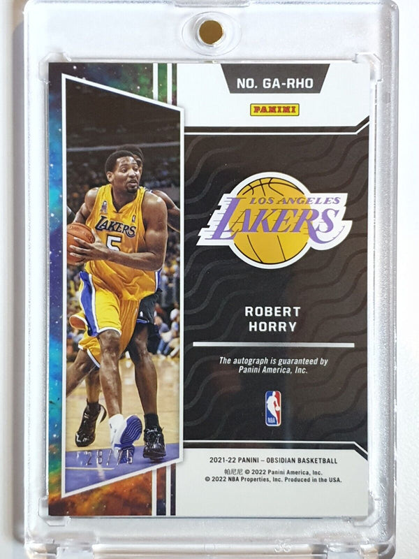 2021 Panini Obsidian Robert Horry AUTO PURPLE /75 Galaxy Authographs - Rare