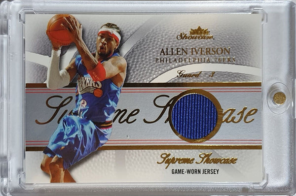 2004 Fleer Showcase Allen Iverson #PATCH /58 Game Worn Jersey - Rare