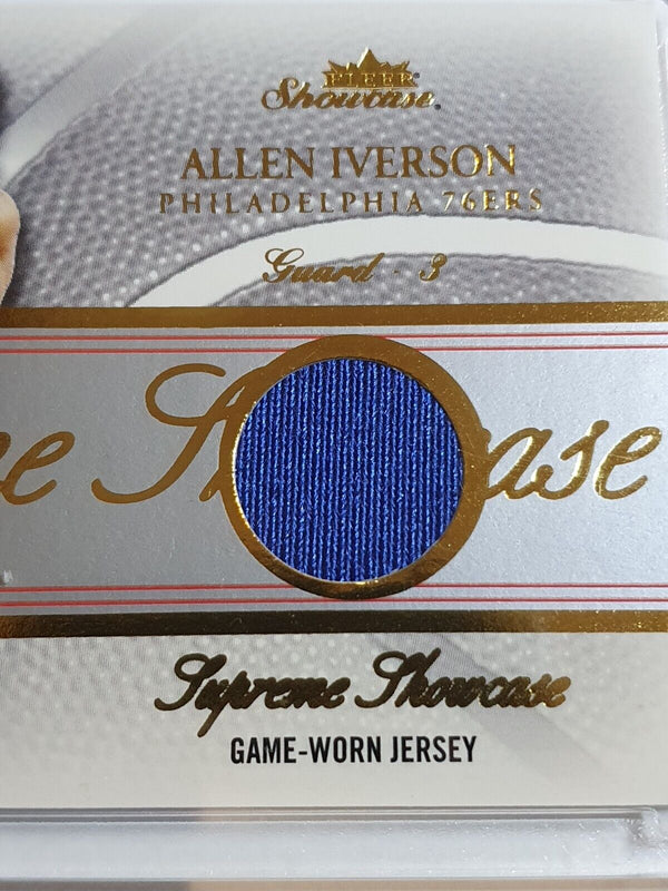 2004 Fleer Showcase Allen Iverson #PATCH /58 Game Worn Jersey - Rare