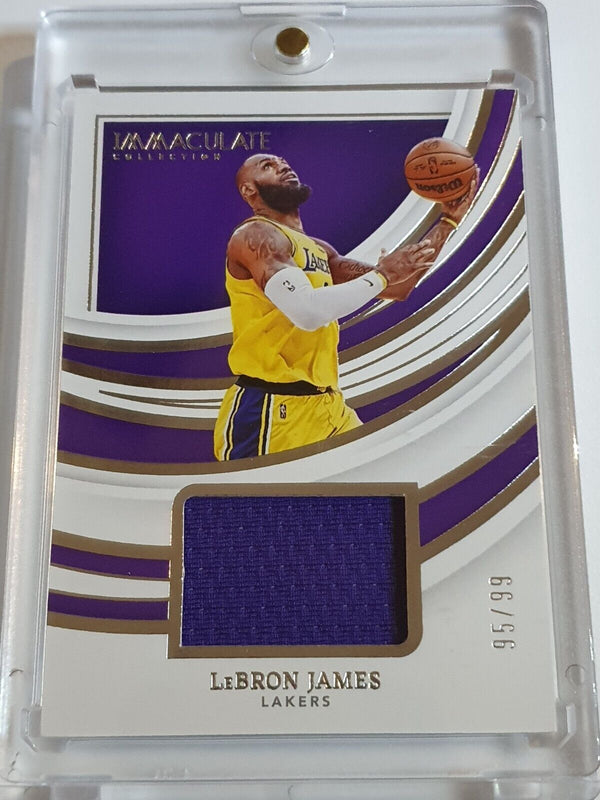 2021 Panini Immaculate LeBron James #PATCH /99 Game Worn Jersey - Rare