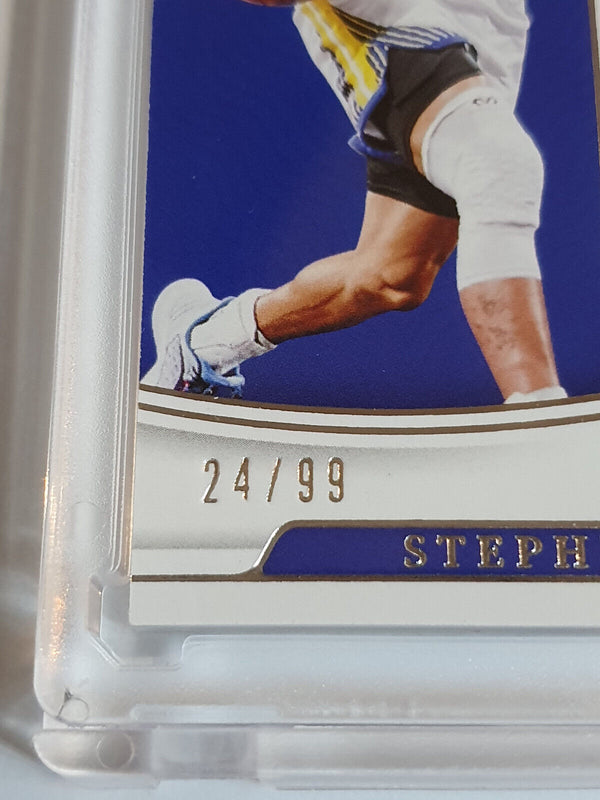 2021 National Treasures Stephen Curry #PATCH /99 Blue Jumbo Game Worn Jersey